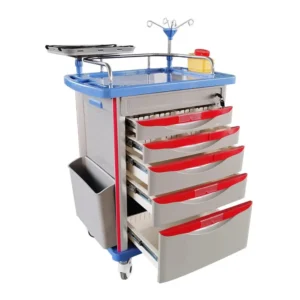 Emergency crash cart trolley